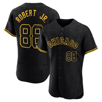 Authentic Luis Robert Jr. Men's Chicago White Sox Black Snake Skin City Jersey