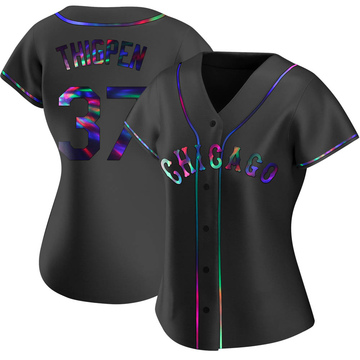 Replica Bobby Thigpen Women's Chicago White Sox Black Holographic Alternate Jersey