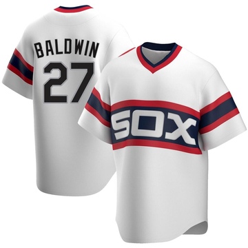 Replica Brooks Baldwin Men's Chicago White Sox White Cooperstown Collection Jersey