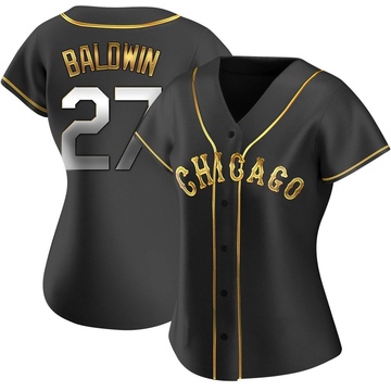 Replica Brooks Baldwin Women's Chicago White Sox Black Golden Alternate Jersey