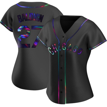 Replica Brooks Baldwin Women's Chicago White Sox Black Holographic Alternate Jersey