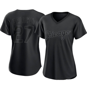 Replica Brooks Baldwin Women's Chicago White Sox Black Pitch Fashion Jersey