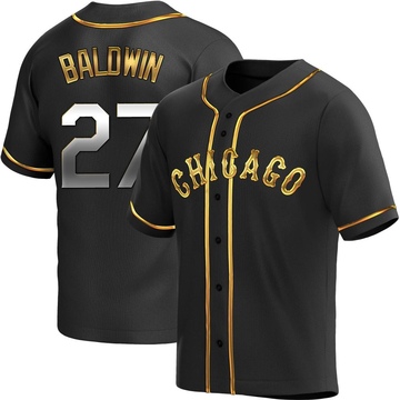 Replica Brooks Baldwin Youth Chicago White Sox Black Golden Alternate Jersey