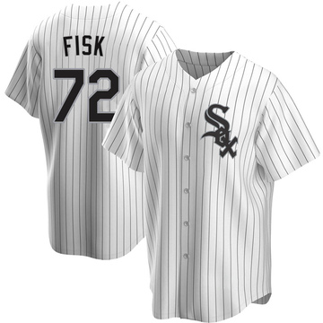 Replica Carlton Fisk Men's Chicago White Sox White Home Jersey