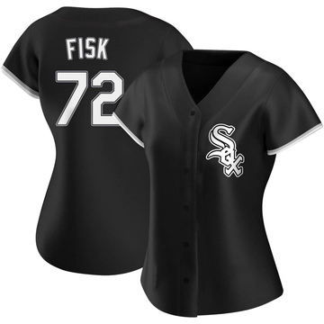 Replica Carlton Fisk Women's Chicago White Sox Black Alternate Jersey