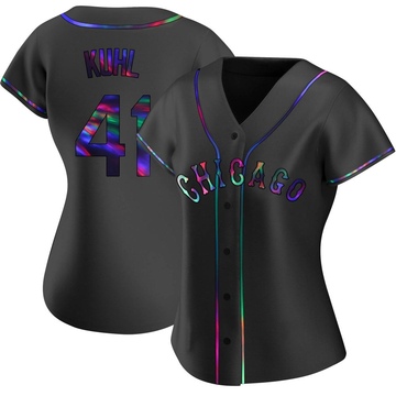 Replica Chad Kuhl Women's Chicago White Sox Black Holographic Alternate Jersey