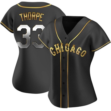 Replica Drew Thorpe Women's Chicago White Sox Black Golden Alternate Jersey