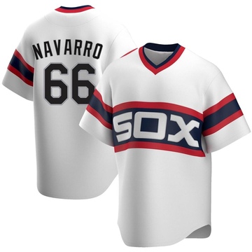 Replica Edgar Navarro Men's Chicago White Sox White Cooperstown Collection Jersey