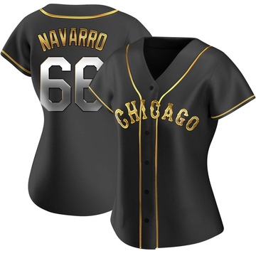 Replica Edgar Navarro Women's Chicago White Sox Black Golden Alternate Jersey