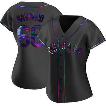 Replica Edgar Navarro Women's Chicago White Sox Black Holographic Alternate Jersey