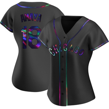 Replica Jacob Amaya Women's Chicago White Sox Black Holographic Alternate Jersey