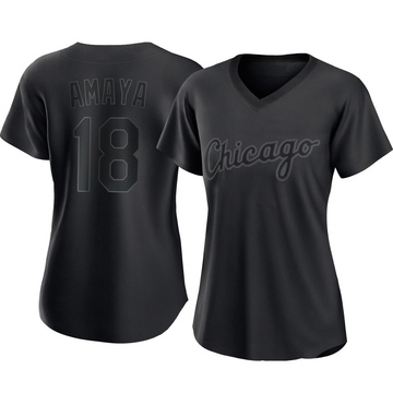 Replica Jacob Amaya Women's Chicago White Sox Black Pitch Fashion Jersey