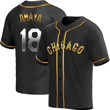 Replica Jacob Amaya Youth Chicago White Sox Black Golden Alternate Jersey