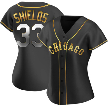 Replica James Shields Women's Chicago White Sox Black Golden Alternate Jersey