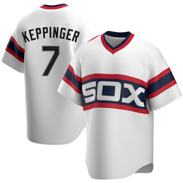 Replica Jeff Keppinger Men's Chicago White Sox White Cooperstown Collection Jersey