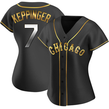 Replica Jeff Keppinger Women's Chicago White Sox Black Golden Alternate Jersey