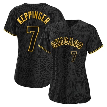 Replica Jeff Keppinger Women's Chicago White Sox Black Snake Skin City Jersey