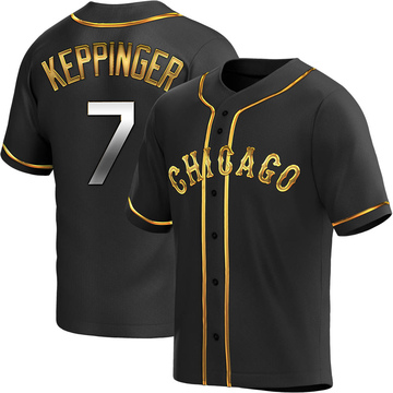 Replica Jeff Keppinger Youth Chicago White Sox Black Golden Alternate Jersey