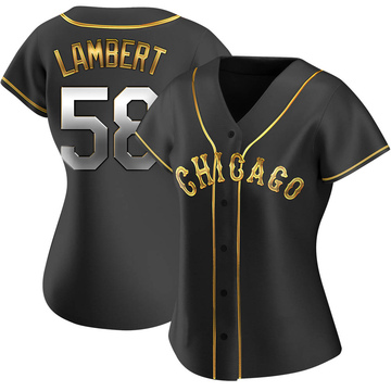 Replica Jimmy Lambert Women's Chicago White Sox Black Golden Alternate Jersey