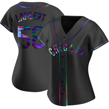 Replica Jimmy Lambert Women's Chicago White Sox Black Holographic Alternate Jersey