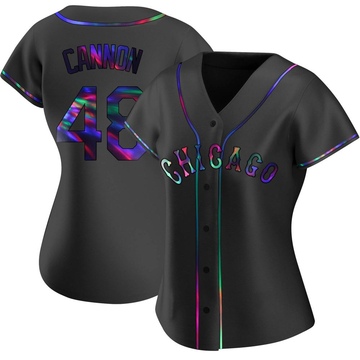 Replica Jonathan Cannon Women's Chicago White Sox Black Holographic Alternate Jersey