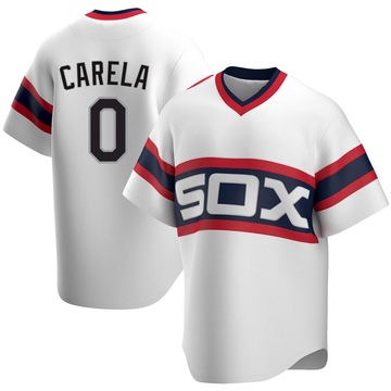 Replica Juan Carela Men's Chicago White Sox White Cooperstown Collection Jersey