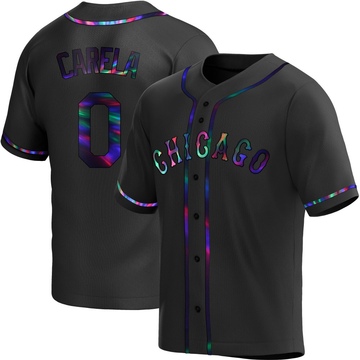 Replica Juan Carela Youth Chicago White Sox Black Holographic Alternate Jersey