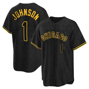 Replica Lance Johnson Men's Chicago White Sox Black Snake Skin City Jersey