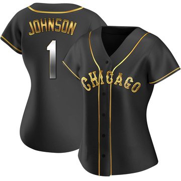 Replica Lance Johnson Women's Chicago White Sox Black Golden Alternate Jersey