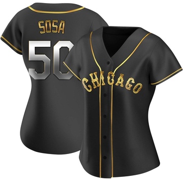 Replica Lenyn Sosa Women's Chicago White Sox Black Golden Alternate Jersey