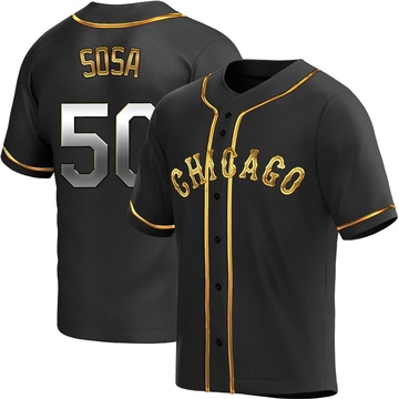 Replica Lenyn Sosa Youth Chicago White Sox Black Golden Alternate Jersey