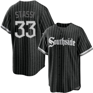 Replica Max Stassi Youth Chicago White Sox Black 2021 City Connect Jersey