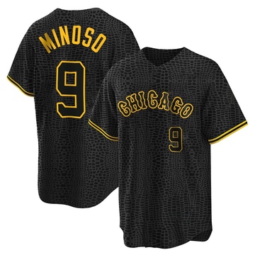 Replica Minnie Minoso Men's Chicago White Sox Black Snake Skin City Jersey