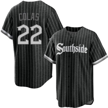 Replica Oscar Colas Youth Chicago White Sox Black 2021 City Connect Jersey