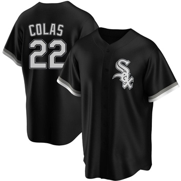 Replica Oscar Colas Youth Chicago White Sox Black Alternate Jersey