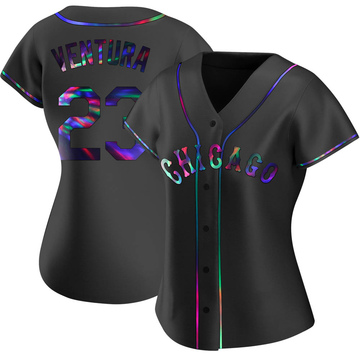 Replica Robin Ventura Women's Chicago White Sox Black Holographic Alternate Jersey