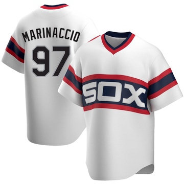 Replica Ron Marinaccio Men's Chicago White Sox White Cooperstown Collection Jersey