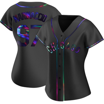 Replica Ron Marinaccio Women's Chicago White Sox Black Holographic Alternate Jersey